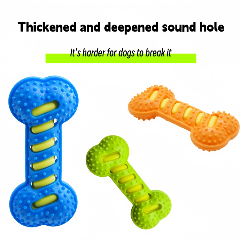 Teeth Cleaning Dog Chew Bone - Резиновая игрушка-кость для собак: нетоксичная, для