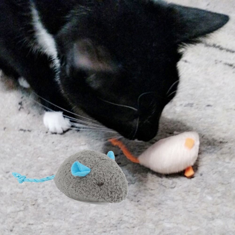 Catnip Interactive Plush Mouse - 2 шт. забавные плюшевые мягкие интерактивные