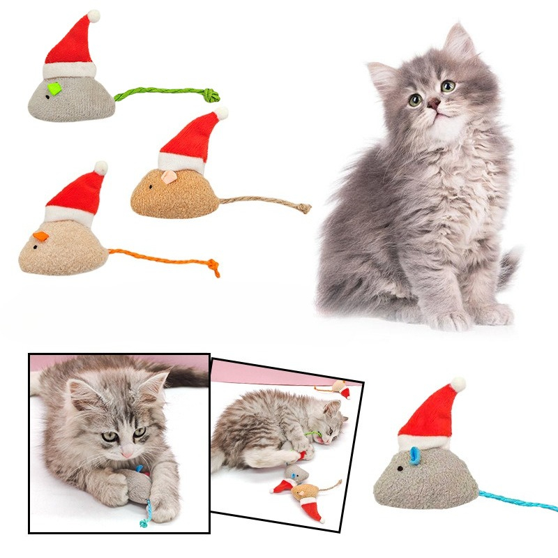 Catnip Interactive Plush Mouse - 5 шт., жевательная игрушка для кошек,