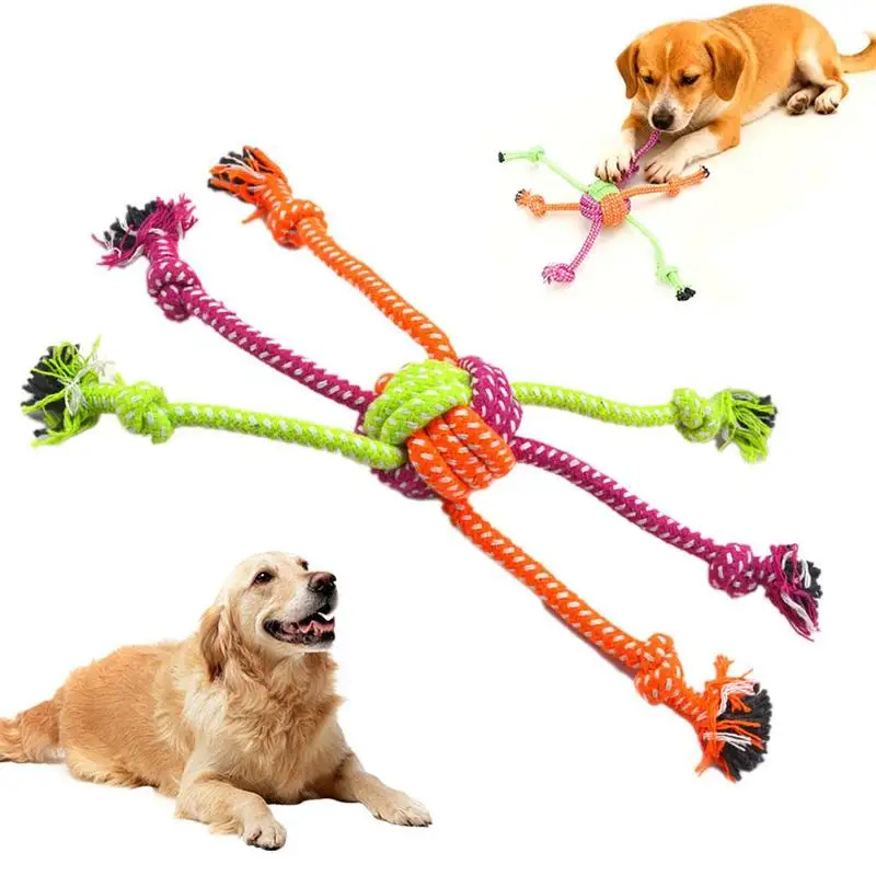Dog Rope Toy Aggressive Chewers - Прочная игрушка для собак: мяч-узел из