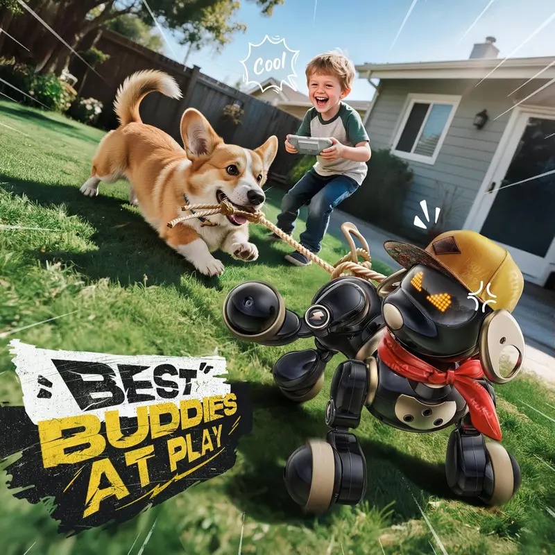 Dog Toys - Умная игрушка-робот-собака с дистанционным управлением, LED-экраном