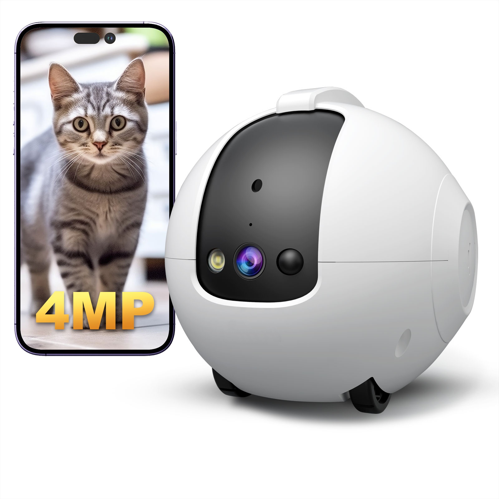 Cat Toys - Робот-камера для домашних животных, 4 МП,