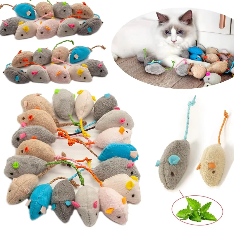 5 шт. погремушек-мышек для кош – обзор и цена Catnip Interactive Plush Mouse