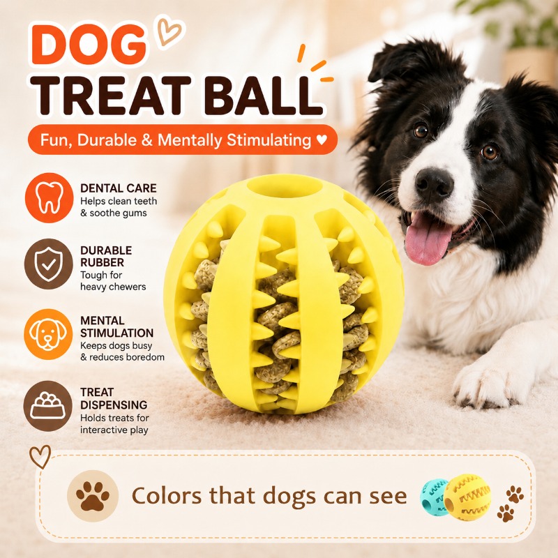 1 шт. Интерактивный мяч-диспен – обзор и цена Rubber Treat Dispensing Dog Toy